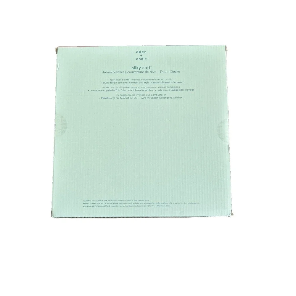 Aden + Anais Silky Soft Dream Blanket Muslin Bamboo Culture Club Print 47x47 NEW